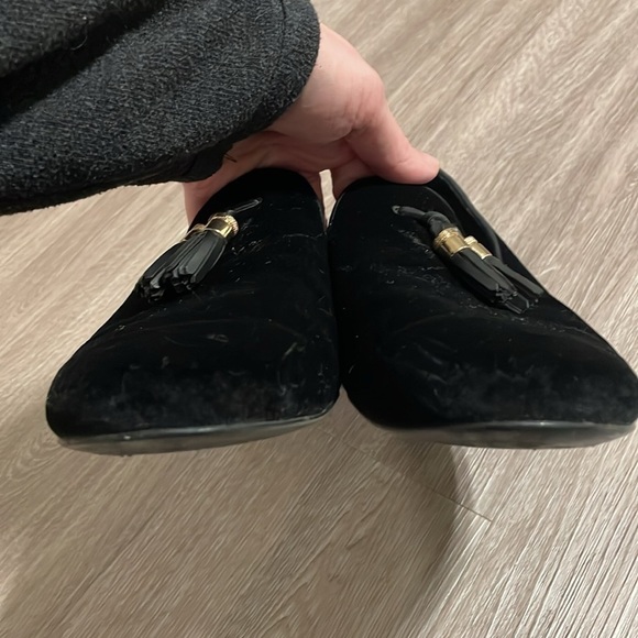 Zara Men’s Velvet Tassel Loafers 43 (10) Black Contemporary Classic Preppy - Picture 4 of 14